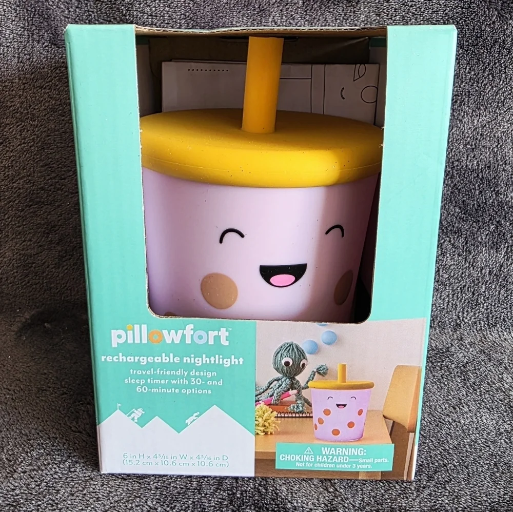 New Target Pillowfort Kids Calming Silicone Glow Night Light Boba Rechargeable